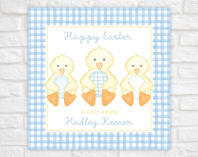 Easter Gift Tags Printable, Watercolor Easter Chick Gift Tag, Easter Basket Tag Template, Personalized Easter Gift Tags, Easter Chick Egg