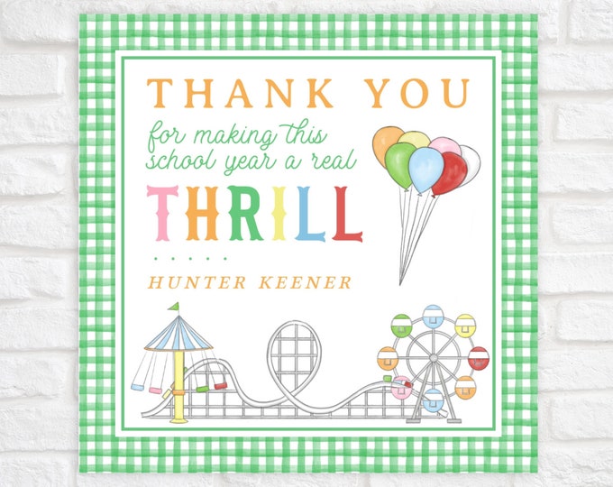 Printable Carnival End of School Year Tag Template