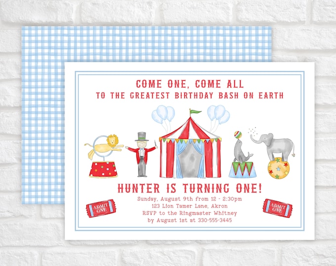 The Greatest Birthday on Earth Circus Invitation
