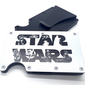 Monedero RFID y pinza para billetes de Star Wars / Impresión UV / Negro