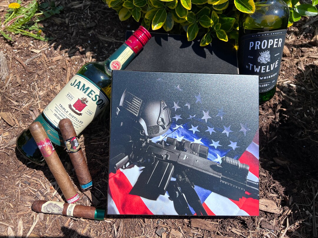 Cigar Humidor Police SWAT Rifle American Flag UV Printed permanent Etsy