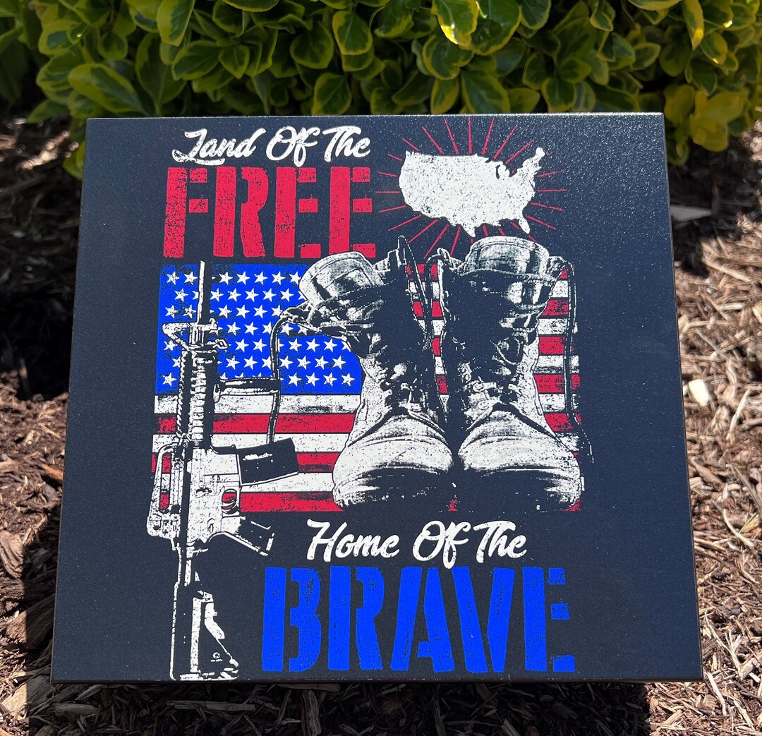 Cedar Lined Keepsake Box American Flag With Solider Boots and Rifle UV ...