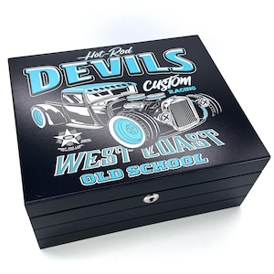 Cigar Humidor | Teal Green Devils West Cost Hot Rod UV Printed (Permanent)