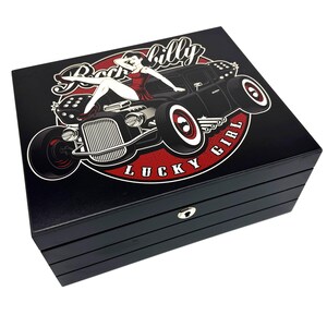 Cigar Humidor | Rockabilly Hot Rod UV Printed (Permanent)