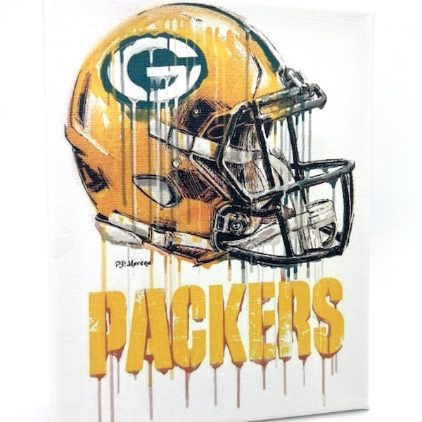 Green Bay Packers - NFL - White Background - UV Printed Stretched Canvas