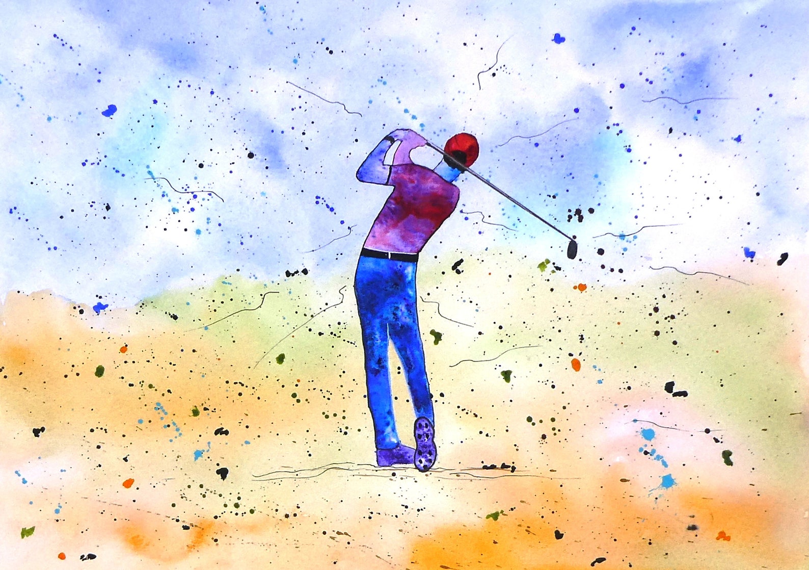 Golf Art Framed Limited Edition Abstract Golfing Artwork Etsy