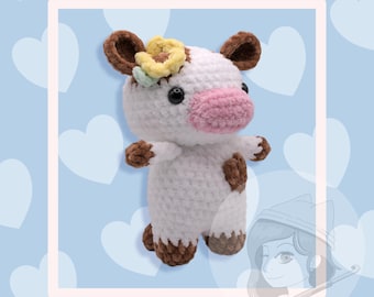 Peluche amigurumi mucca fiore