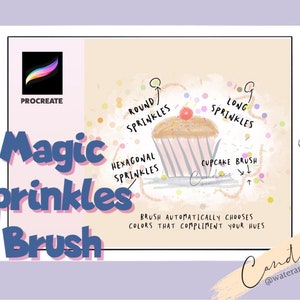 Magic Brush for Procreate, magic sprinkles brush, effects, procreate details, accessory Brushes, cake decorating, food, cookies, confetti