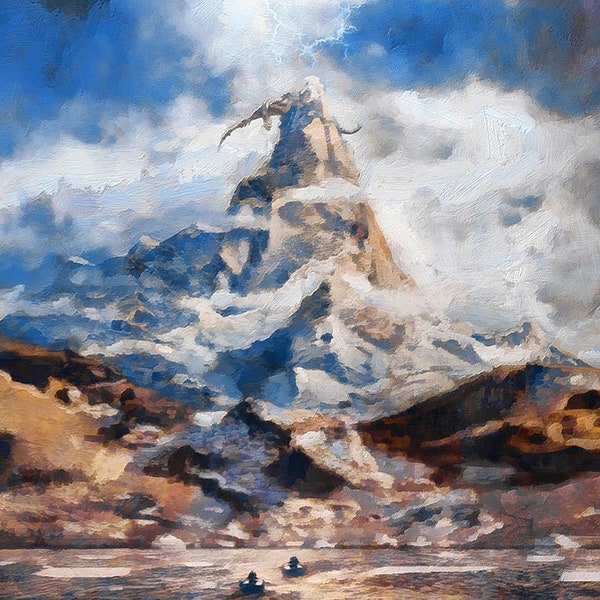 Erebor the Lonely Mountain Canvas Print, LOTR Art, LOTR Print, LOTR Canvas