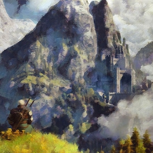 Geralt is Resting Canvas Print, Witcher Canvas, Witcher Print, Witcher Art