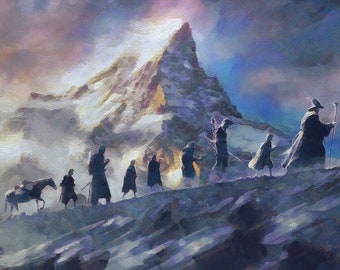 Herr der Ringe Gefährten Leinwanddruck, LOTR Kunst, LOTR Print, LOTR Geschenk