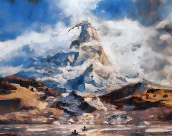 Erebor der einsame Berg Leinwanddruck, LOTR Kunst, LOTR Print, LOTR Leinwand