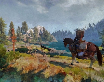 Witcher at Skellige Canvas Print, Witcher ART, Witcher PRINT, Witcher GIFT