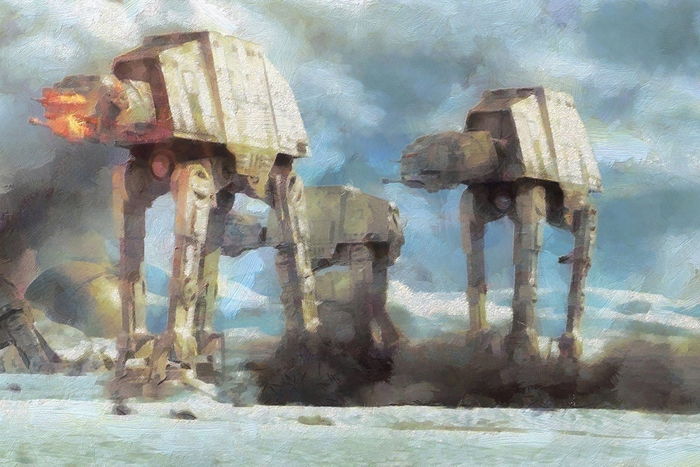 Star Wars AT-AT Canvas Print, Star Wars GIFT, Star Wars Art, Star