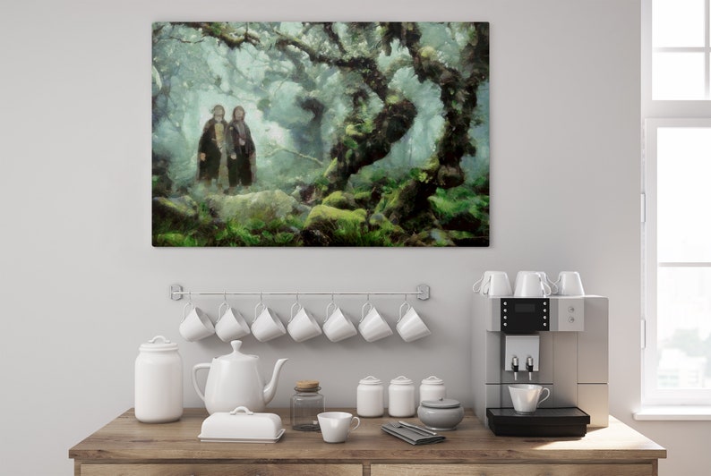 Merry and Pippin at the Fangorn Forest Canvas Print, LOTR Art image 5
