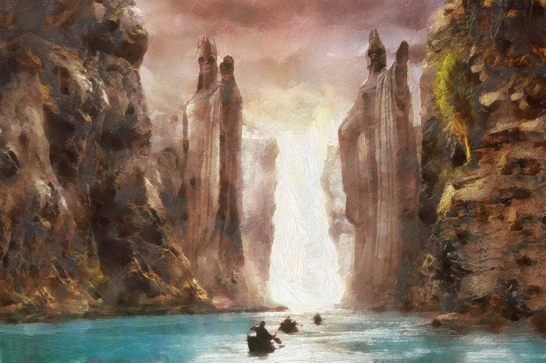 Herr der Ringe Argonath Leinwand Druck LOTR Kunst LOTR Etsy