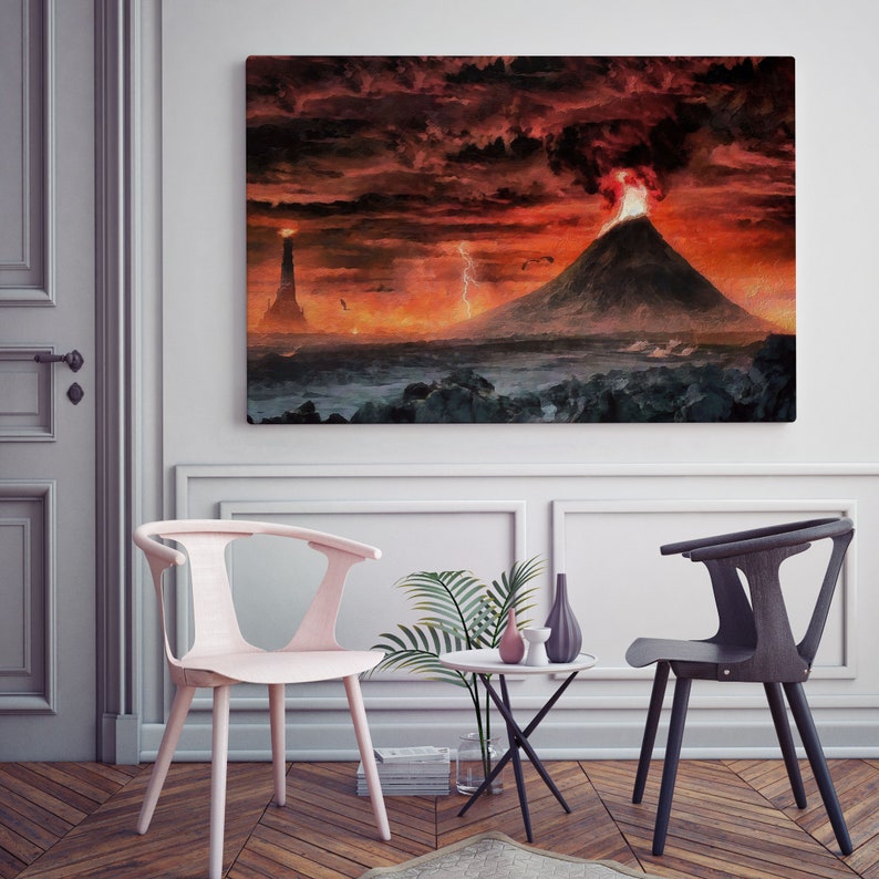 Lord of the Rings Morder the Mount Doom Canvas Print, LOTR Art, LOTR Print, LOTR Gift image 3