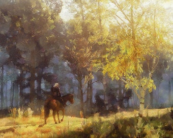 Witcher Riding Solo Canvas Print, Witcher ART, Witcher PRINT, Witcher GIFT