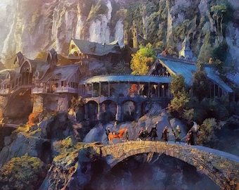 ロードオブザリング　ホビット　公式アートプリント　白の会議　裂け谷　リベンデル WETA TENZAN | ロード・オブ・ザ・リング リベンデル（裂け谷