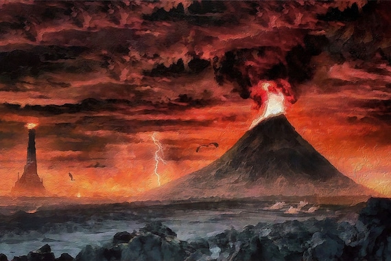Lord of the Rings Mordor the Mount Doom Canvas Print, LOTR Art