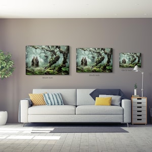 Merry and Pippin at the Fangorn Forest Canvas Print, LOTR Art image 8