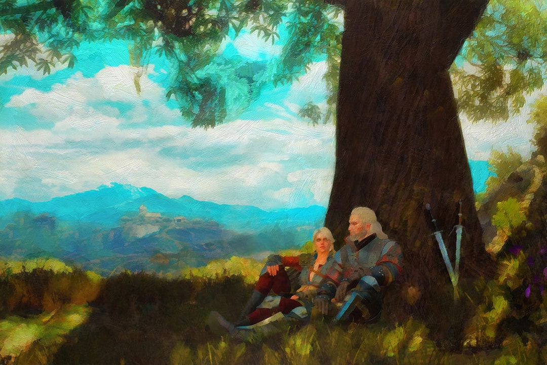 Geralt and Ciri at Corvo Bianco Canvas Print, Witcher Canvas, Witcher Art, Witcher Print Etsy