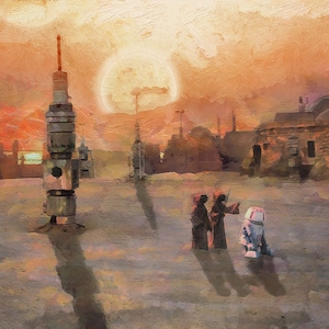 Star Wars Tatooine Canvas Print, Star Wars GIFT, Star Wars FANART, Star Wars PRINT
