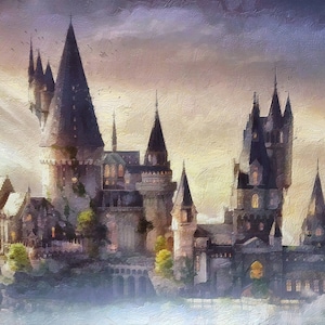Wizard Castle Canvas Print, Wizarding School Art, Fantasy Castle Print, Wizard Castle Gift