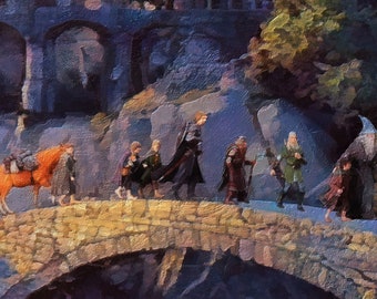 裂け谷を去る仲間たち キャンバスプリント、ロード・オブ・ザ・リング