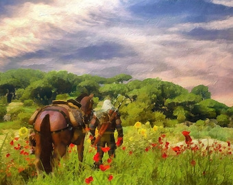 Witcher and Roach Canvas Print, Witcher Art, Witcher Canvas, Witcher Print, Witcher GIFT