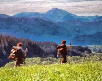 Herr der Ringe Frodo und Sam's Reise Leinwanddruck, LOTR Art, LOTR Print