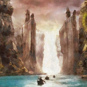 Herr der Ringe Argonath Leinwanddruck, LOTR Kunst, LOTR Print, LOTR Geschenk