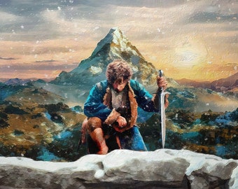 Bilbo Beutlins Aufgabe von Erebor Leinwand Druck, Herr der Ringe, Herr der Ringe Kunst, Herr der Ringe Geschenk