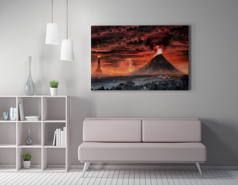 Lord of the Rings Mordor the Mount Doom Canvas Print, LOTR Art, LOTR ...