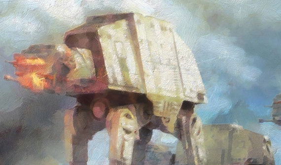 Star Wars AT-AT Canvas Print, Star Wars GIFT, Star Wars Art, Star