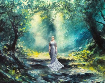 Lady Galadriel-canvas, LOTR-kunst, LOTR-afdruk, LOTR-kunst