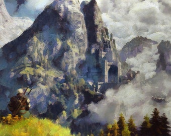 Geralt is Resting Canvas Print, Witcher Canvas, Witcher Print, Witcher Art