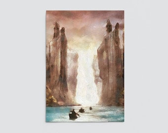 Argonath Print, Herr der Ringe Poster, Herr der Ringe Leinwand, Herr der Ringe Geschenk