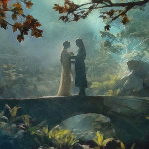 Arwen und Aragorn Leinwanddruck, LOTR Kunst, LOTR Print, LOTR Geschenk