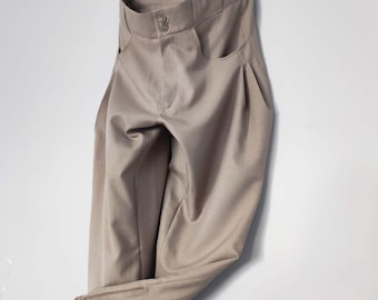 Men's Beige Jogger Pants: Slim Fit Tango Style