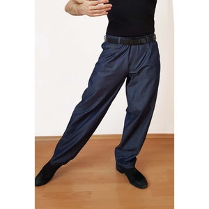 Denim Tango Pants | Untangomas Special Design, Optional Use Without Zipper and Elastic Waist.