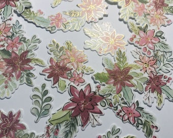 Poinsettia Washi Ephemeras