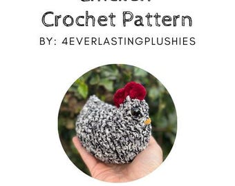 Peluche de pollo tejido a crochet