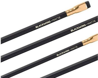 Blackwing Matte Pencil Set of 4. Writing instruments for musicians. Sketching supplies for woodworking and artists with soft, dark lead.