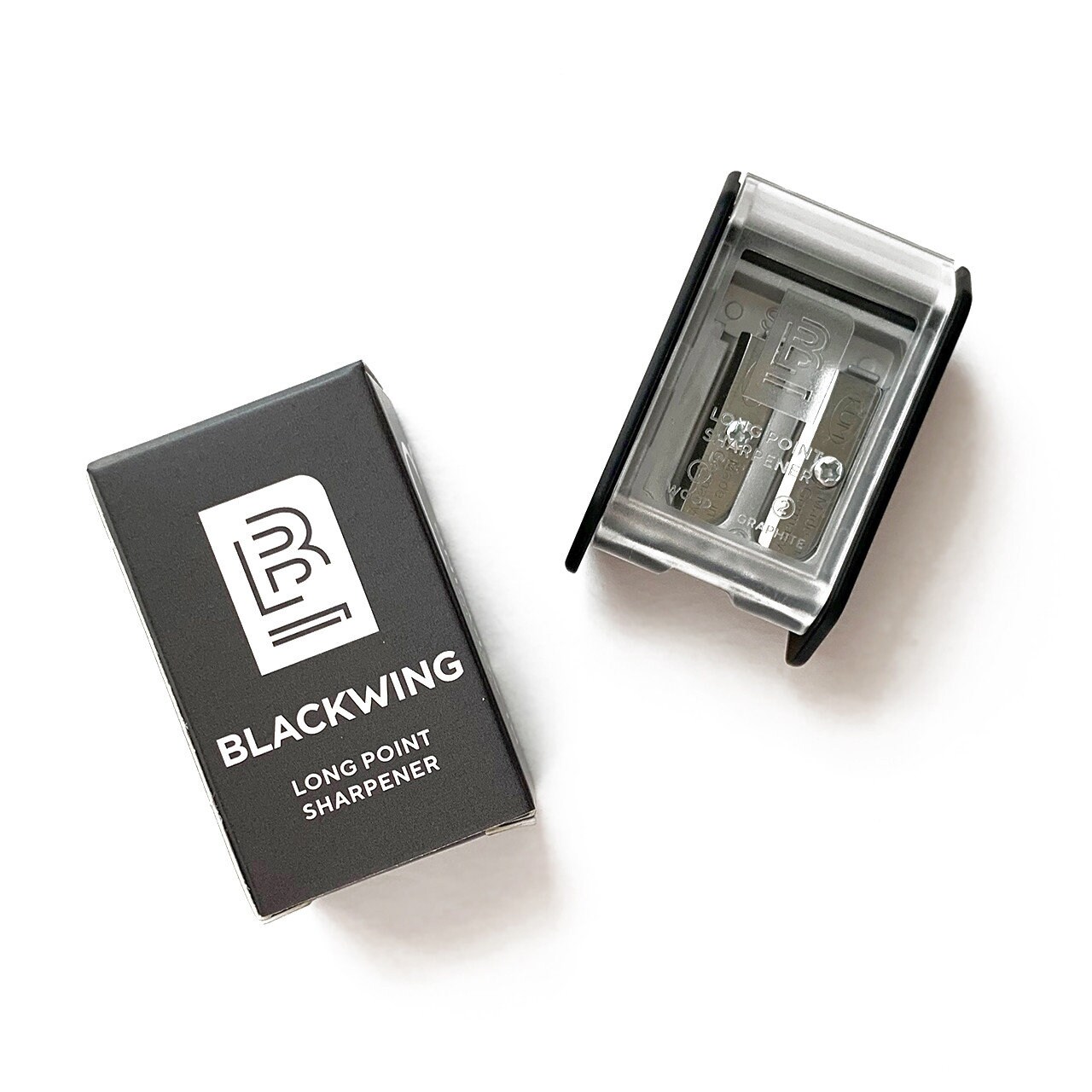 Blackwing Twostep Long Point Black Pencil Sharpener, German Steel