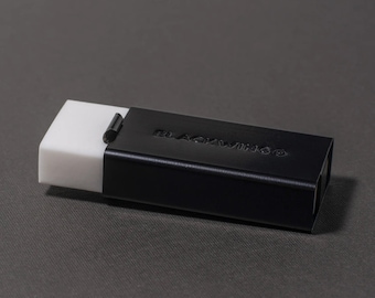 Matte Black Blackwing Handheld Eraser and Holder. Perfect gift for illustrator, artist, writer, musician and journaling.