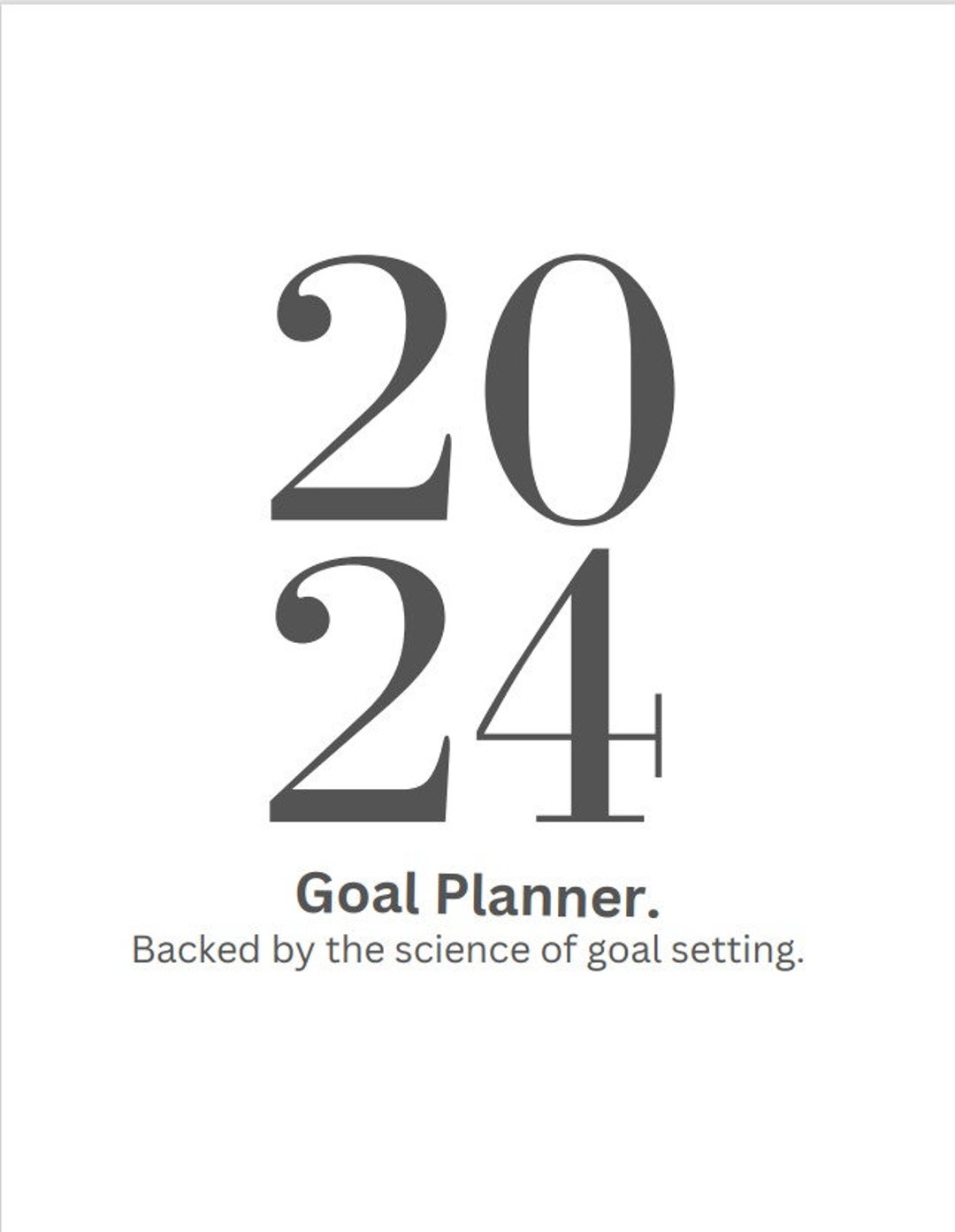 Simple 2024 Goals Planner, SMART Goal Setting Kit, New Year, Monthly