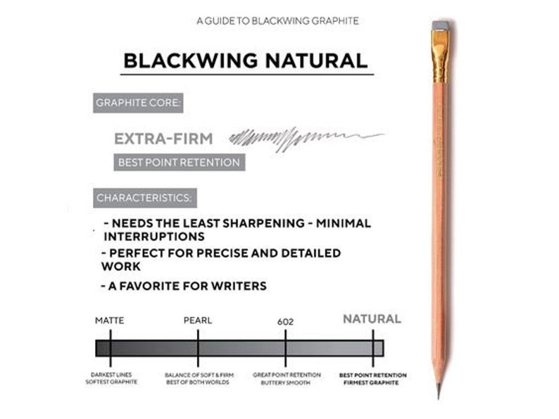 Single Blackwing Natural Pencil. Cedar wood Stationary for Artists. Writing, Sketching supplies for Journaling enthusiast and Musicians. image 8