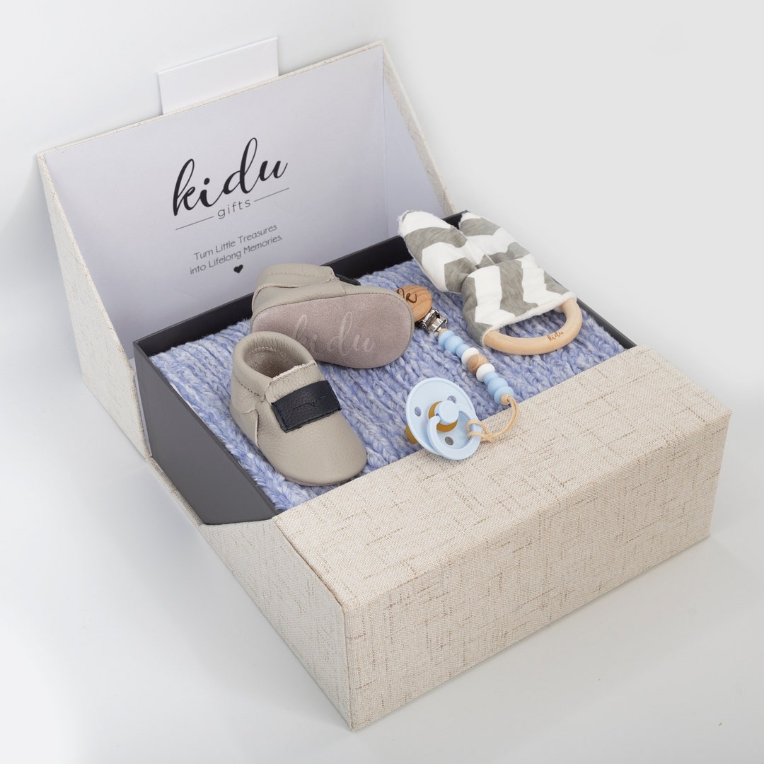 Baby Boy Gift Box. Kidu Gifts. LUXE Box Weave Sky Blue Etsy
