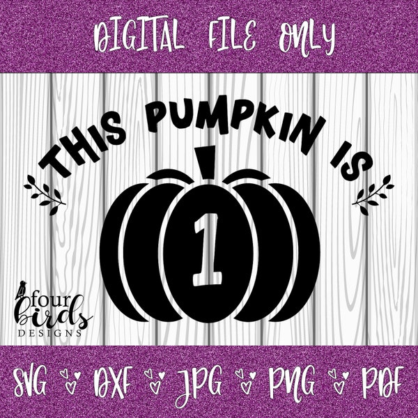 One Pumpkin Svg File - Etsy